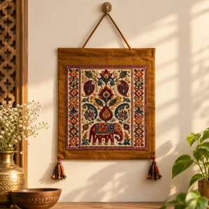 Embroidered Wall Hanging – 12 × 10 in