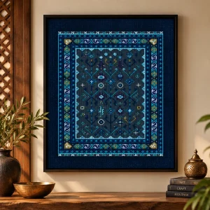 The Avinya Collection – Blue Geometric Panel