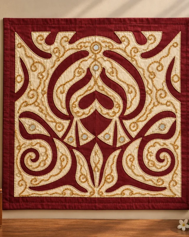 Embroidery Pakko Applique Work – 13 × 13 in